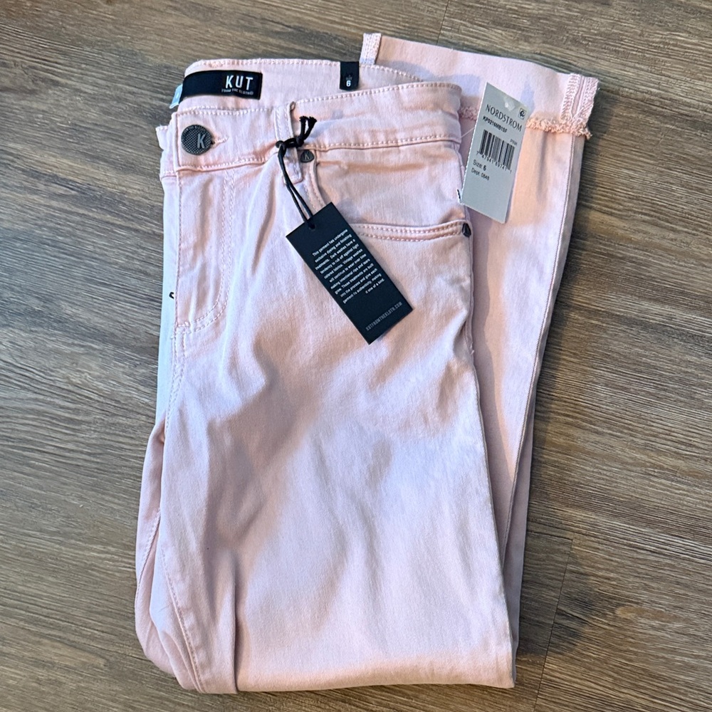 Kut from the Kloth Amy Pink Ankle Jeans 6 NWT